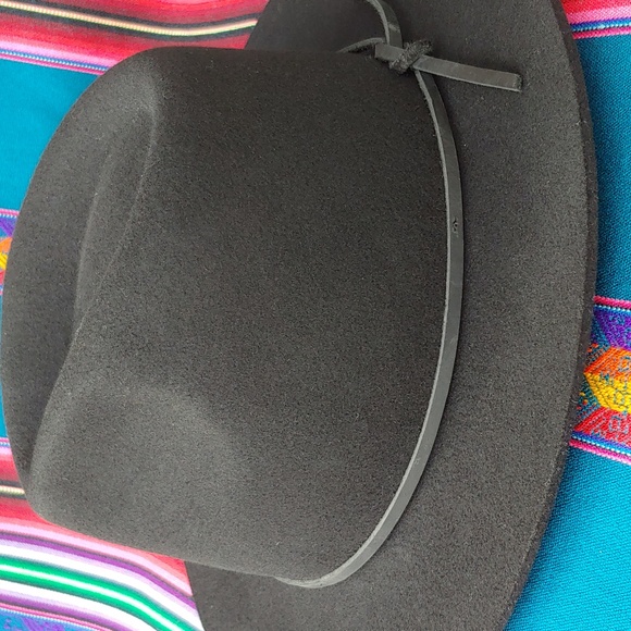 Brixton Unisex Wool Felt Black Fedora Hat with Leather Trim Size Medium 58cm - Picture 16 of 17